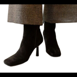 ALOHAS Anthropologie Sz 36 Women's Frappe Black Suede Boots Made in Spain